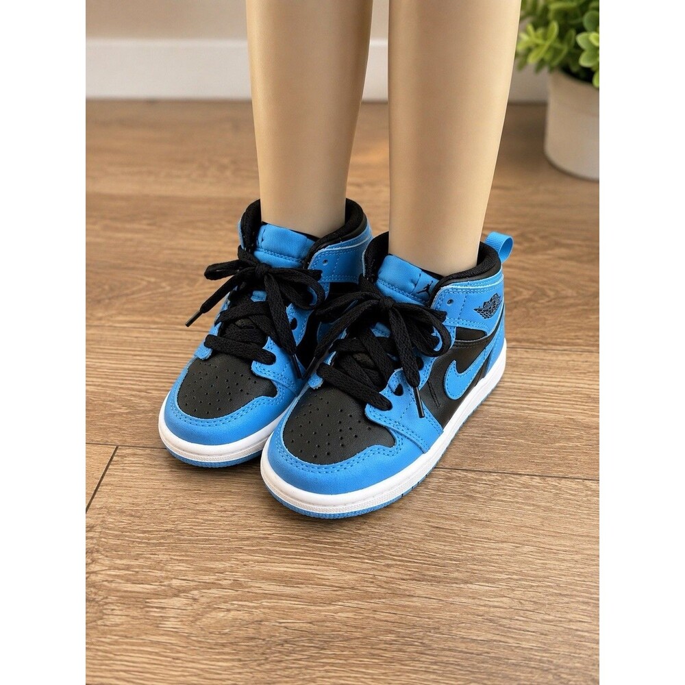 Air Jordan 1 Mid “University Blue/Black” Toddler, style DQ8425-401, size 5C